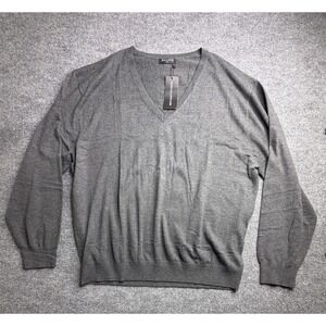 Kallspin Mens 3XL Wool Blend V Neck Pull Over Sweater Casual Long Sleeve